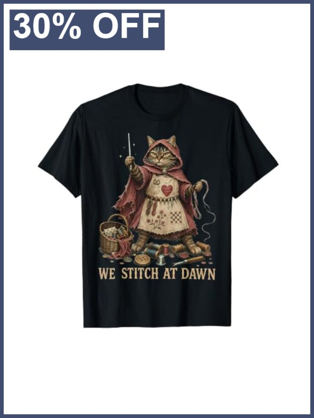 Funny Sewing Quilting Cat Lovers Tee Short Sleeve T-Shirt